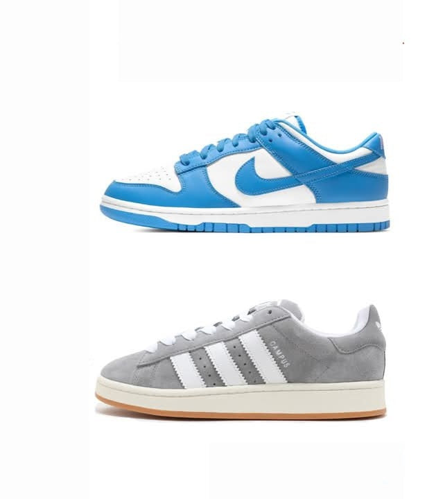 Nike Dunk Low"Blue"+Adidas Campus"Grey"....COMBO