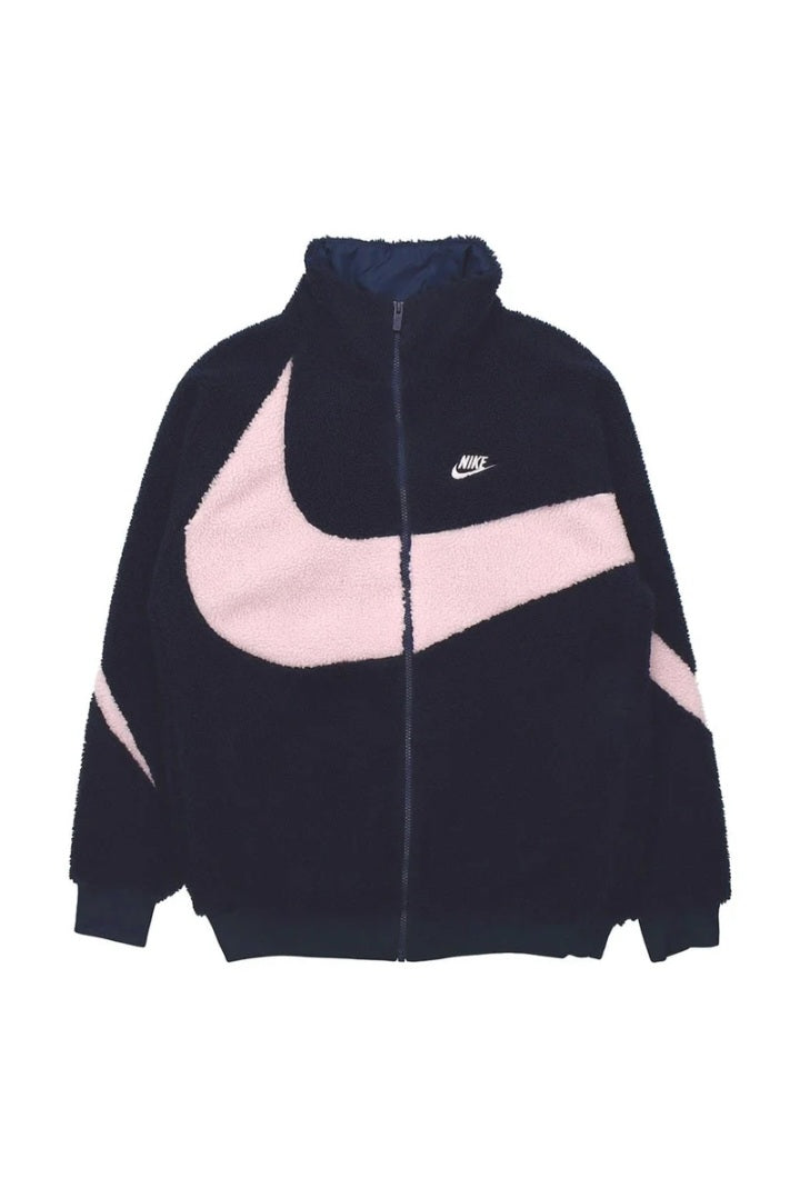 Nike Big Swoosh Reversible Boa Jacket"Black & Pink"