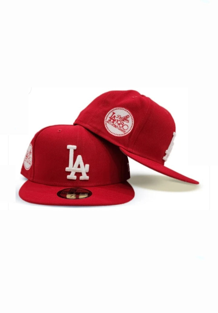 Red Fitted Cap LA
