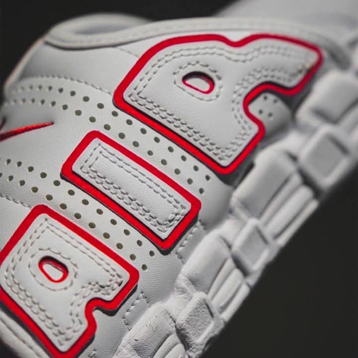 Nike Air More Uptempo Slide White & Red
