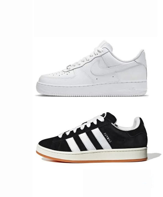 Nike Air Force 1"White"+Adidas Campus"Black"....COMBO