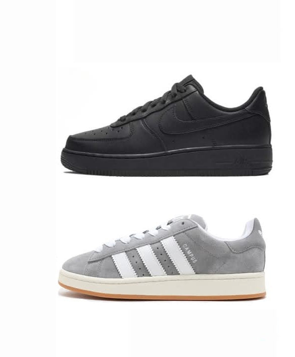 Nike Air Force"Black"+Adidas Campus"Grey"....COMBO