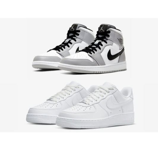 Air Jordan 1"Grey"+Air Force 1"White"...COMBO