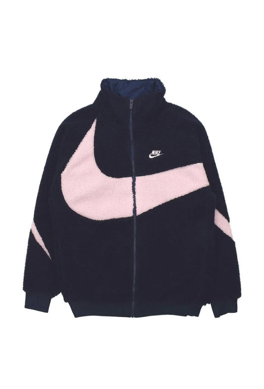 Nike Big Swoosh Reversible Boa Jacket"Black & Pink"