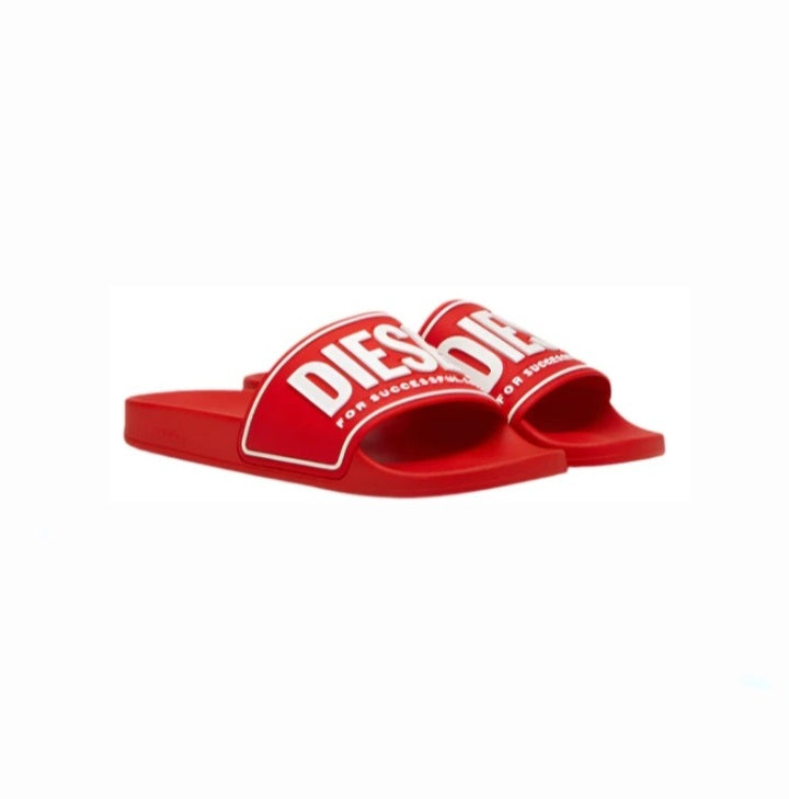 Diesel Sa-Mayemi-Pool Slides With 3D Logo "Red & White"