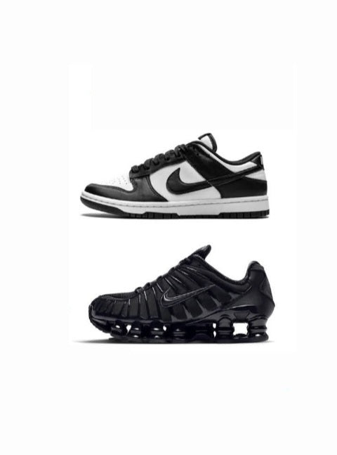 Nike Dunk Low"Black&White"+Nike Air Max Shox"Black"....COMBO