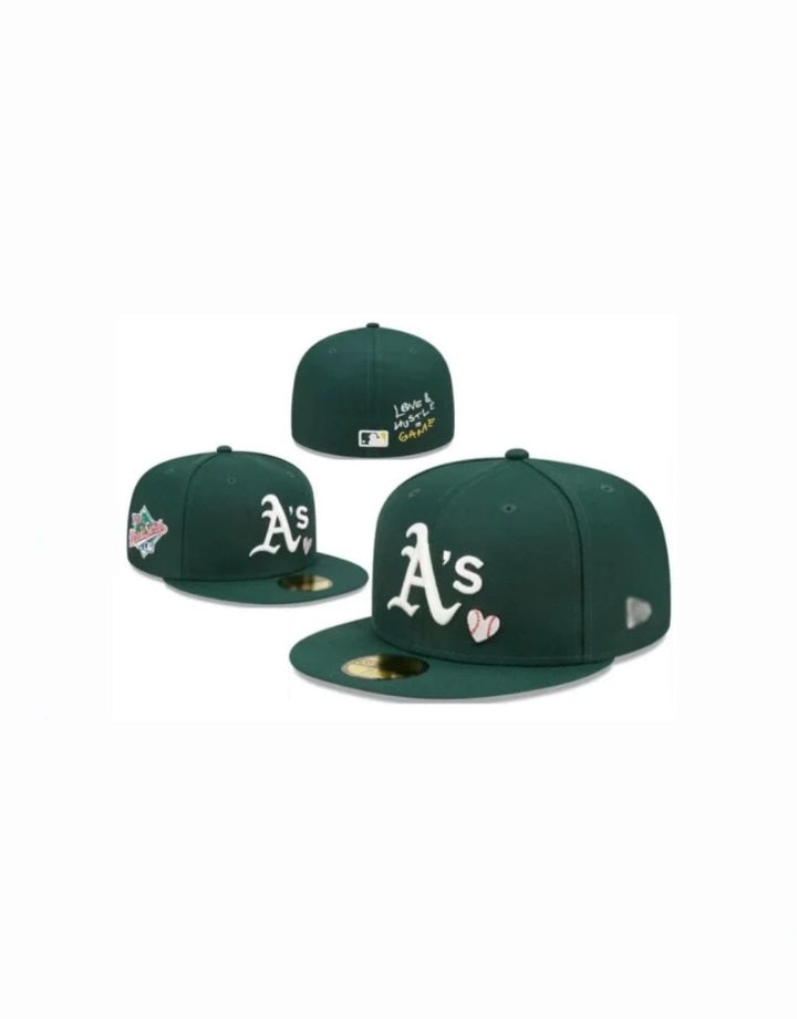 Green Fitted Cap A's