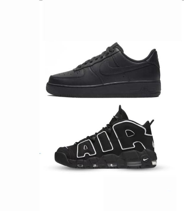Air Force 1 Black+Nike Uptempo....COMBO
