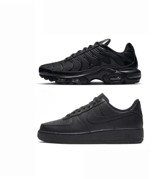 Nike TN Air Max Black+Air Force 1 Black....COMBO