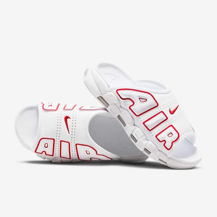 Nike Air More Uptempo Slide White & Red