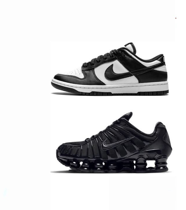 Nike Dunk Low Black+Nike Shox XL Black....COMBO