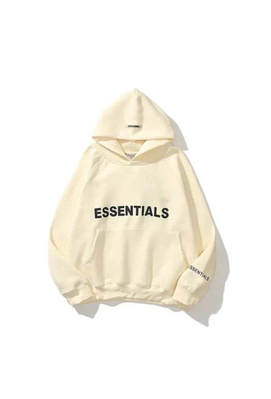 Fear of god essentials 3D silicon applique pullover hoodie "Beige"